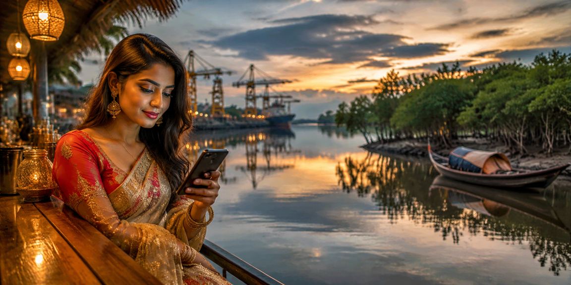 খুলনায় শাড়ি পরিহিতা নারীর মোবাইল ক্যাসিনো অভিজ্ঞতা